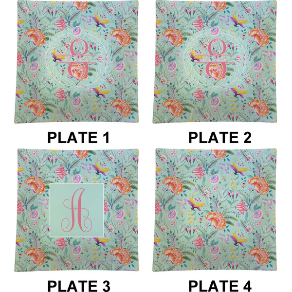 Exquisite Chintz Set of Square Dinner Plates (Approval)
