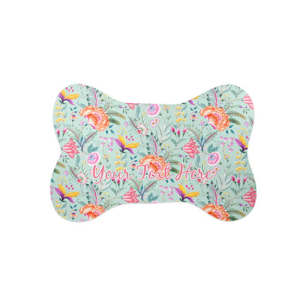Custom Exquisite Chintz Bone Shaped Dog Food Mat (Small) (Personalized)