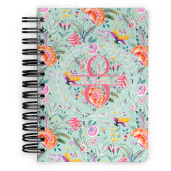Exquisite Chintz Spiral Notebook - 5x7 w/ Name and Initial