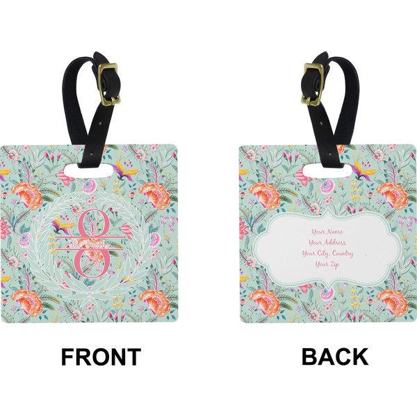 Exquisite Chintz Square Luggage Tag (Front + Back)