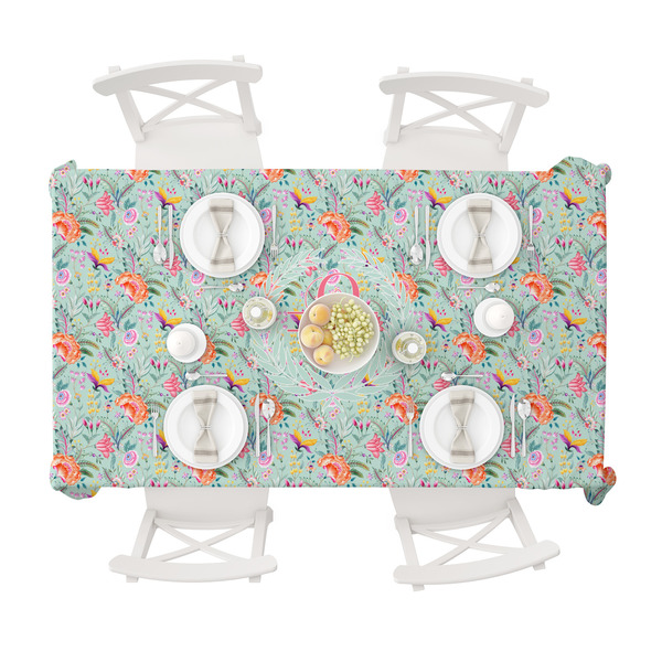 Exquisite Chintz Tablecloths (58"x102") - TOP VIEW (with plates)