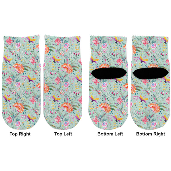 Exquisite Chintz Toddler Ankle Socks - Double Pair - Front and Back - Apvl
