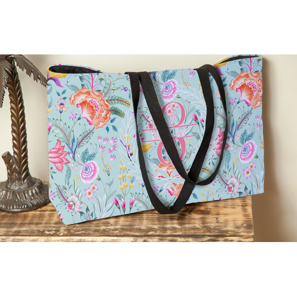Exquisite Chintz Tote w/Black Handles - Lifestyle View
