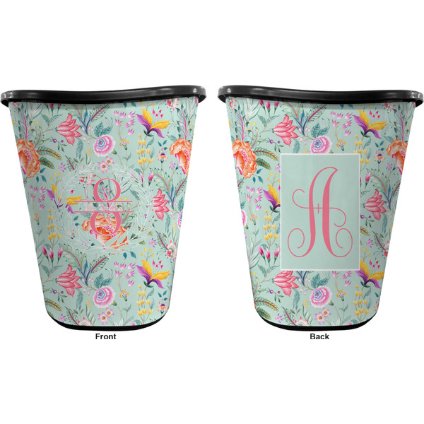 Exquisite Chintz Trash Can Black - Front and Back - Apvl