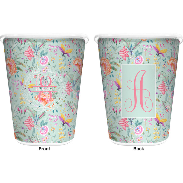 Exquisite Chintz Trash Can White - Front and Back - Apvl