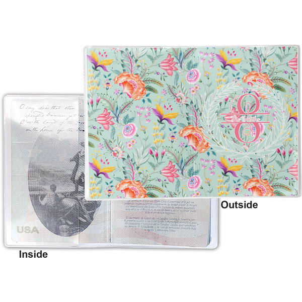 Exquisite Chintz Vinyl Passport Holder - Flat Front and Back