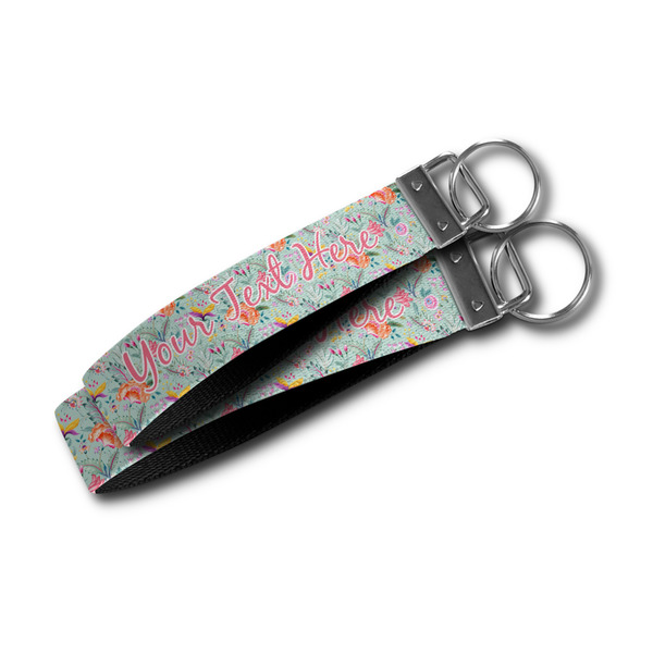 Exquisite Chintz Webbing Keychain FOBs - Size Comparison