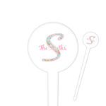 Exquisite Chintz 4" Round Plastic Food Picks - White - Double Sided (Personalized)