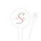 Exquisite Chintz 4" Round Plastic Food Picks - White - Double Sided (Personalized)