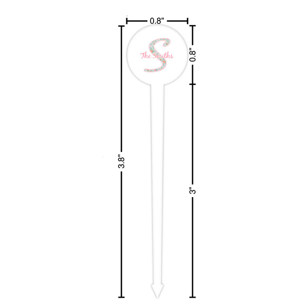 Exquisite Chintz White Plastic 4" Food Pick - Round - Dimensions