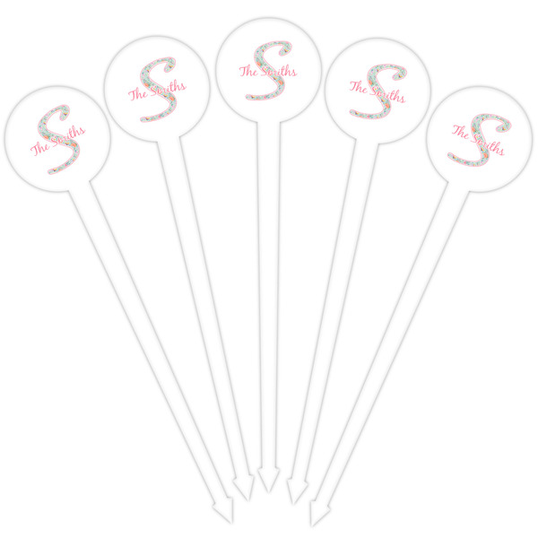 Exquisite Chintz White Plastic 4" Food Pick - Round - Fan View