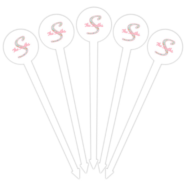 Exquisite Chintz White Plastic 6" Food Pick - Round - Fan View