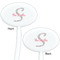 Exquisite Chintz White Plastic 7" Stir Stick - Double Sided - Oval - Front & Back