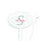 Exquisite Chintz White Plastic 7" Stir Stick - Oval - Closeup