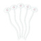 Exquisite Chintz White Plastic 7" Stir Stick - Oval - Fan