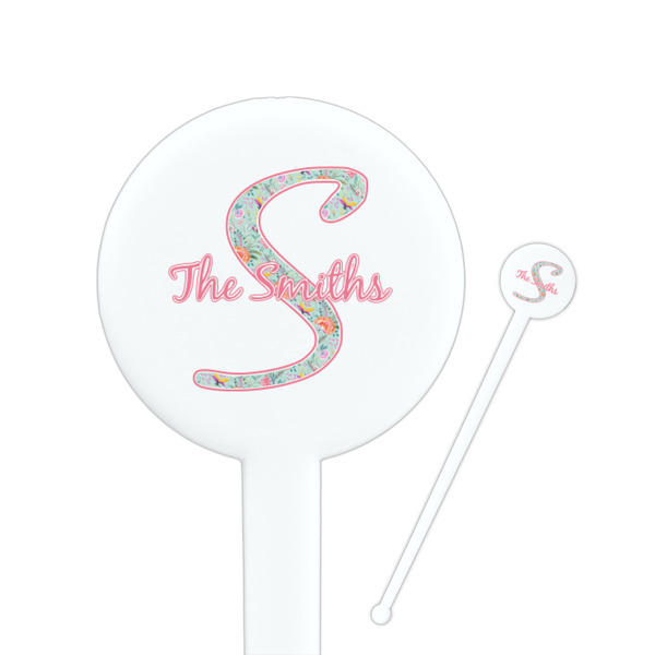 Custom Exquisite Chintz Round Plastic Stir Sticks (Personalized)