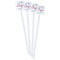 Exquisite Chintz White Plastic Stir Stick - Double Sided - Square - Front