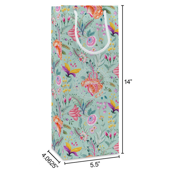 Exquisite Chintz Wine Gift Bag - Dimensions