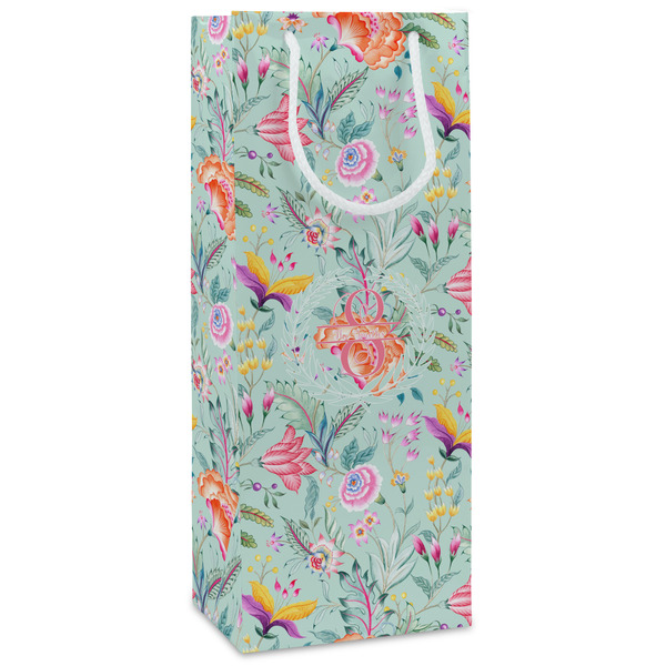 Custom Exquisite Chintz Wine Gift Bags - Matte (Personalized)