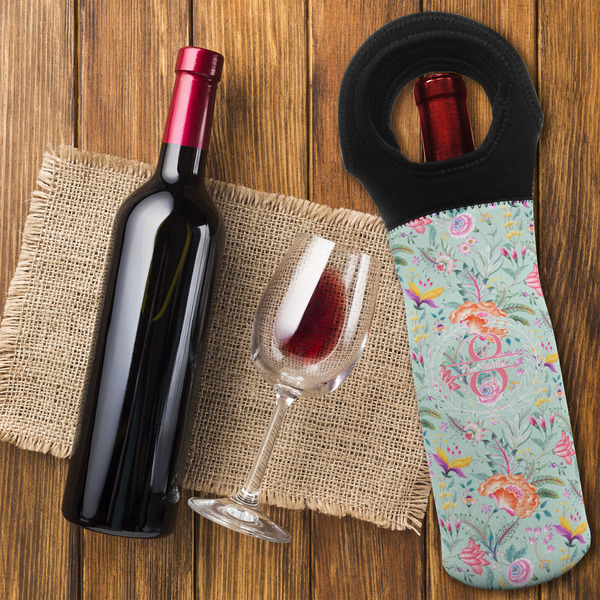 Exquisite Chintz Wine Tote Bag - FLATLAY