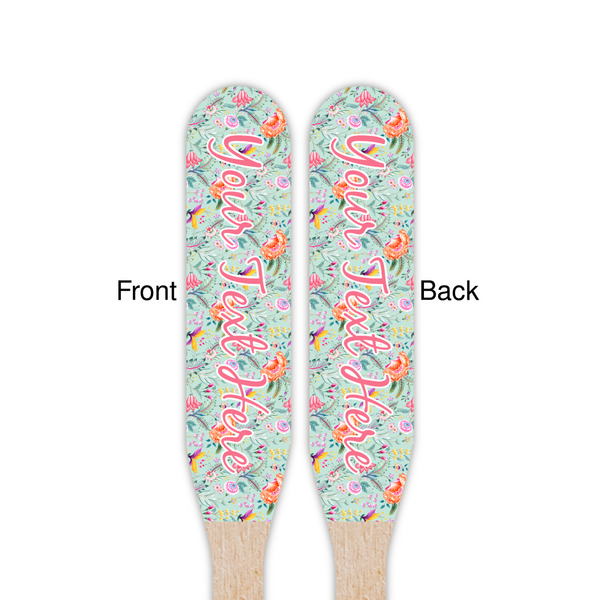 Exquisite Chintz Wooden Food Pick - Paddle - Double Sided - Front & Back