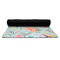 Exquisite Chintz Yoga Mat Rolled up Black Rubber Backing