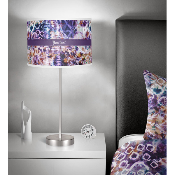 Tie Dye 13 inch drum lamp shade - in room