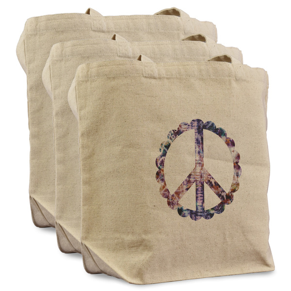 Custom Tie Dye Reusable Cotton Grocery Bags - Set of 3