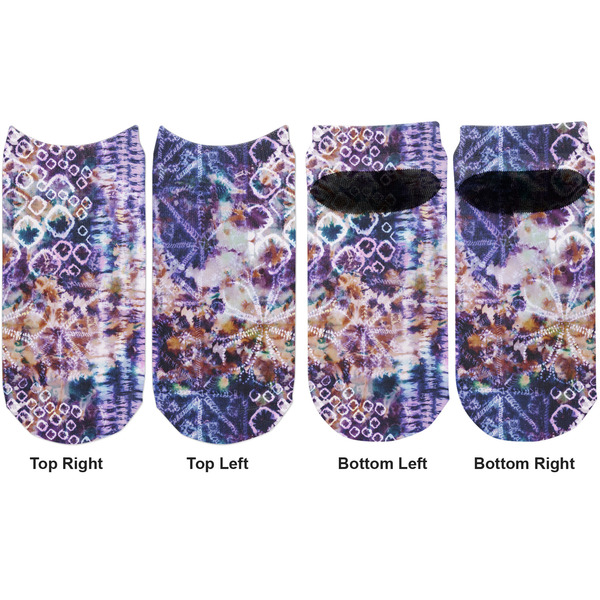 Tie Dye Adult Ankle Socks - Double Pair - Front and Back - Apvl