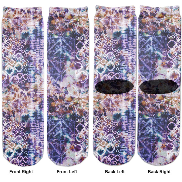 Tie Dye Adult Crew Socks - Double Pair - Front and Back - Apvl