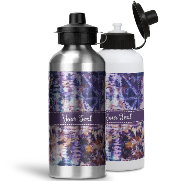 Tie Dye Aluminum Water Bottles - MAIN (white &silver)