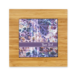Tie Dye Bamboo Trivet with Ceramic Tile Insert (Personalized)