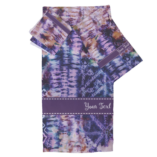 Custom Tie Dye Bath Towel Set - 3 Pcs (Personalized)
