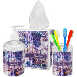 Tie Dye Acrylic Bathroom Accessories Set w/ Name or Text