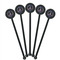 Tie Dye Black Plastic 5.5" Stir Stick - Round - Fan View