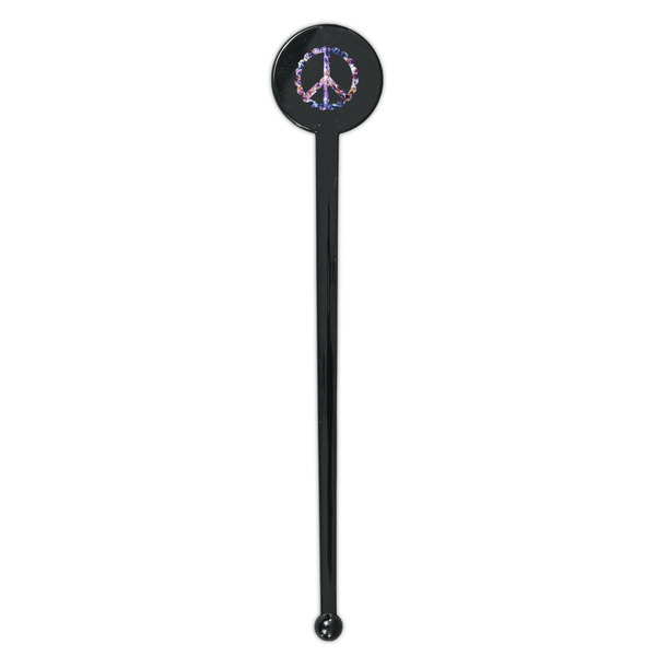 Tie Dye Black Plastic 7" Stir Stick - Round - Single Stick