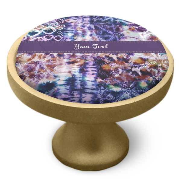 Tie Dye Cabinet Knob - Gold - Side