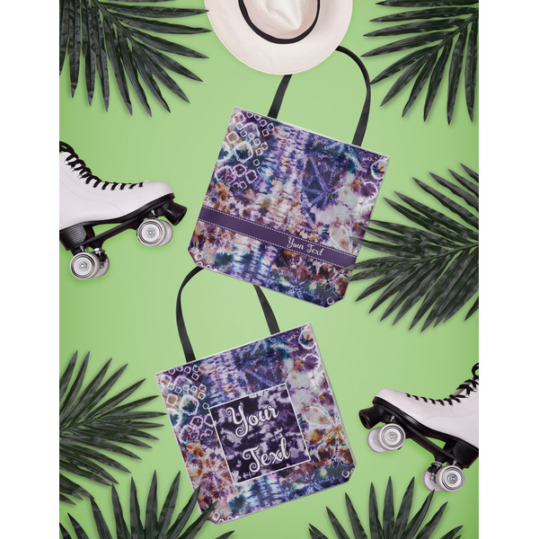 Tie Dye Canvas Tote Lifestyle Front and Back- 13x13