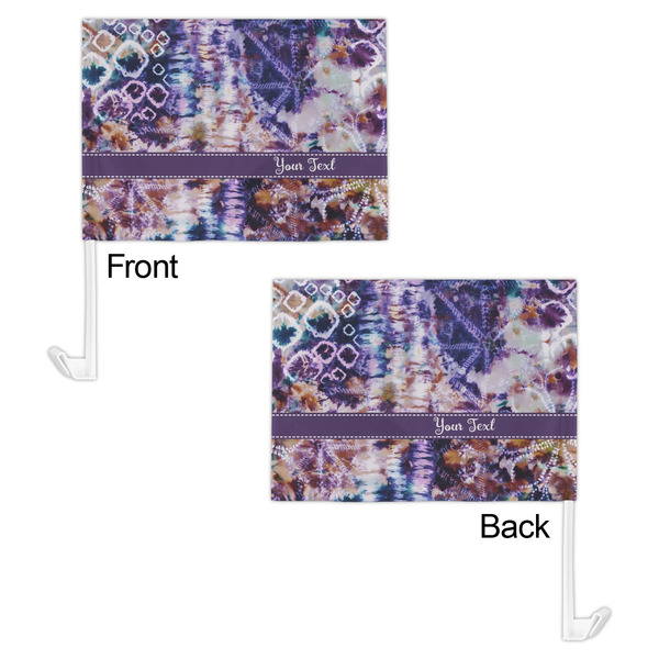 Tie Dye Car Flag - 11" x 8" - Front & Back View