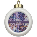 Tie Dye Ceramic Ball Ornament (Personalized)