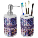 Tie Dye Ceramic Bathroom Accessories Set (Personalized)