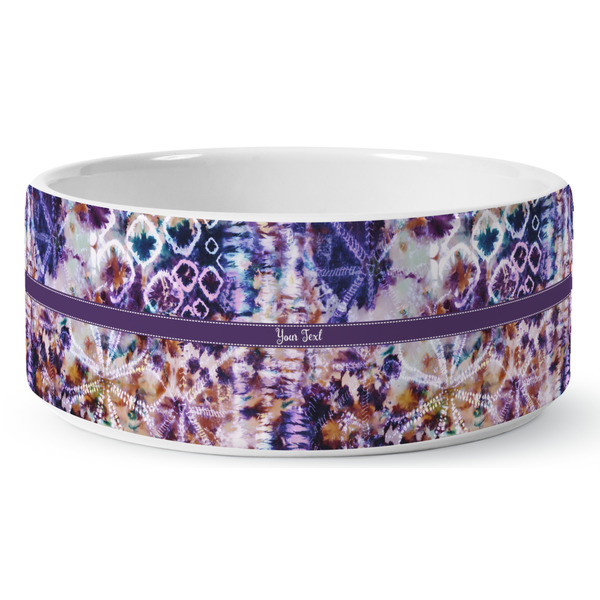 Tie Dye Ceramic Dog Bowl - Medium - Front
