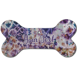 Tie Dye Ceramic Dog Ornament - Front w/ Name or Text