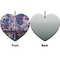Tie Dye Ceramic Flat Ornament - Heart Front & Back (APPROVAL)