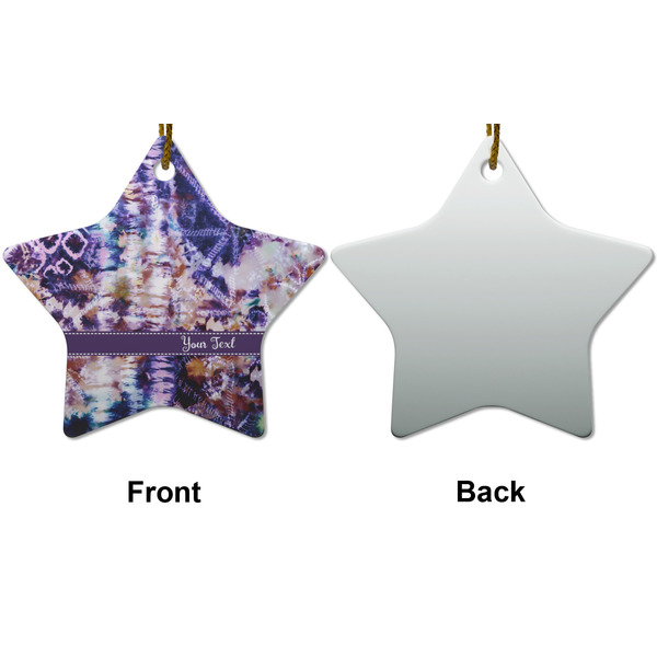 Tie Dye Ceramic Flat Ornament - Star Front & Back (APPROVAL)