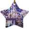 Tie Dye Ceramic Flat Ornament - Star (Front)