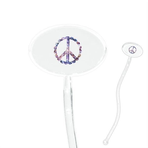 Custom Tie Dye 7" Oval Plastic Stir Sticks - Clear