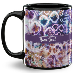 Tie Dye 11 Oz Coffee Mug - Black (Personalized)