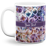 Tie Dye 11 Oz Coffee Mug - White (Personalized)