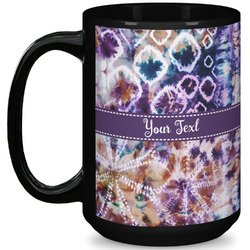 Tie Dye 15 Oz Coffee Mug - Black (Personalized)